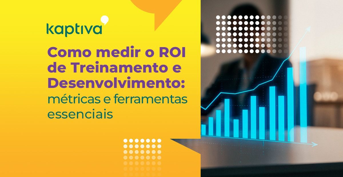 Capa com título Como Medir ROI de Treinamento e gráfico de resultados em plataforma LMS