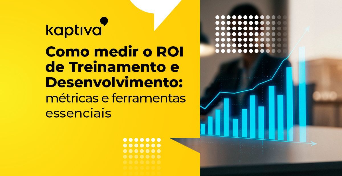 Capa com título Como Medir ROI de Treinamento e gráfico de resultados em plataforma LMS