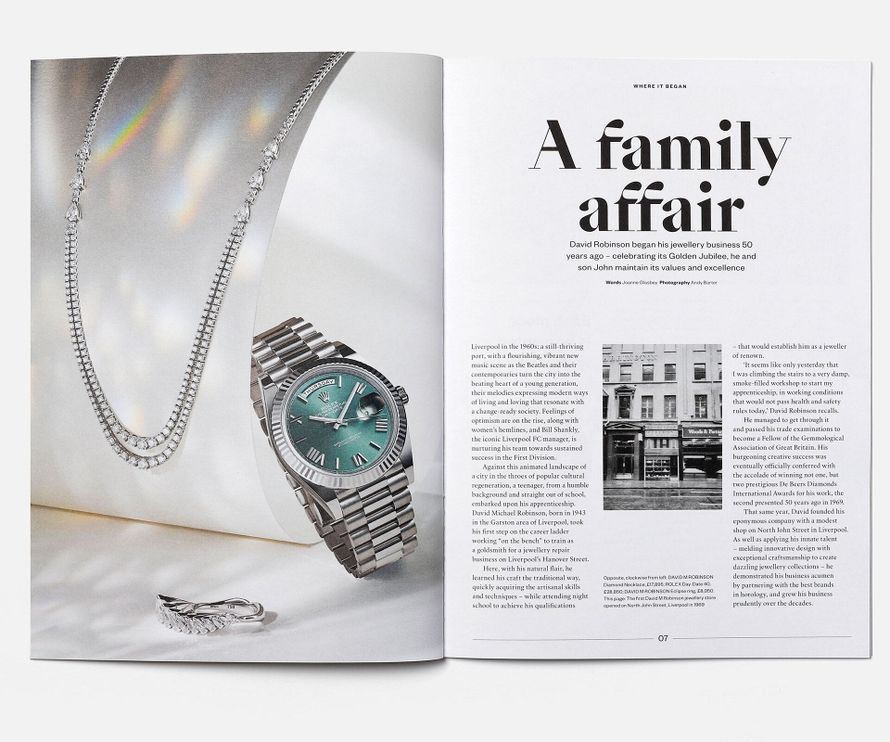 David M Robinson luxury jewellery and watch magazine for The Times