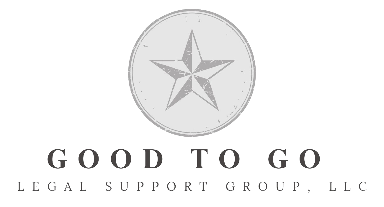 The logo for good to go legal support group llc