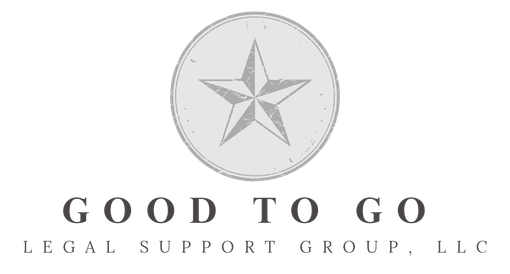 The logo for good to go legal support group llc