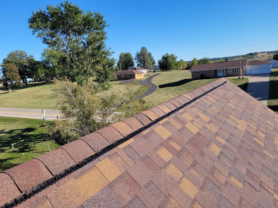 A roof with a lot of shingles on it