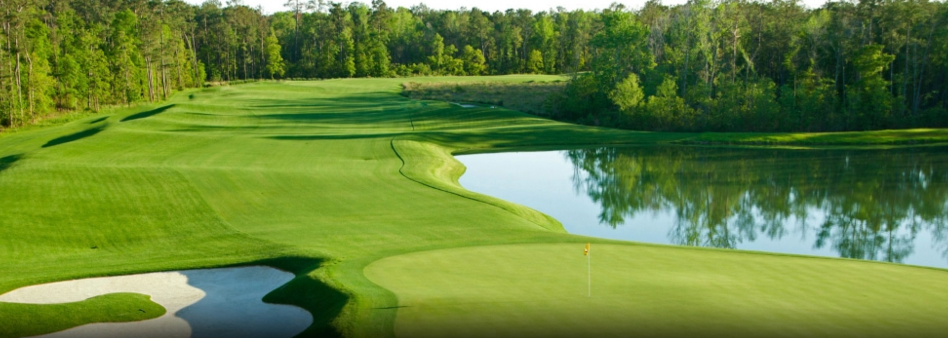 golf course with pond