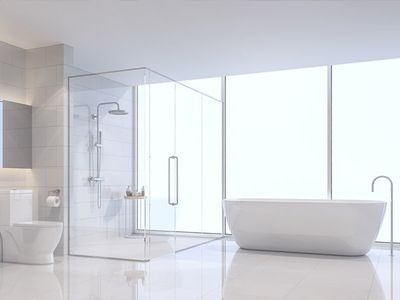 Shower Enclosures — Luxury House With Glass Enclosure On For Shower in Carson City, NV