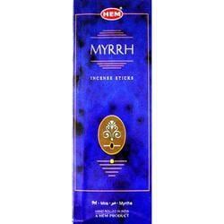 Blue Packaging of Hem Myrrh Incense Sticks — Crystal Cauldron In South Mackay, QLD