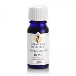 A Small Blue Vial of Gumleaf Essentials Rose Essential Oil — Crystal Cauldron In South Mackay, QLD