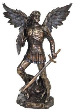 A Detailed Bronze Statue of St. Michael — Crystal Cauldron In South Mackay, QLD
