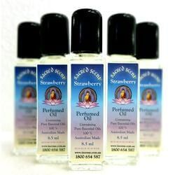 Five Bottles of Sacred Scent Strawberry Perfumed Oil — Crystal Cauldron In South Mackay, QLD