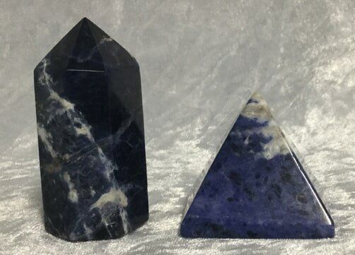 Two Blue and White Quartz Crystals Displayed Together — Crystal Cauldron In South Mackay, QLD
