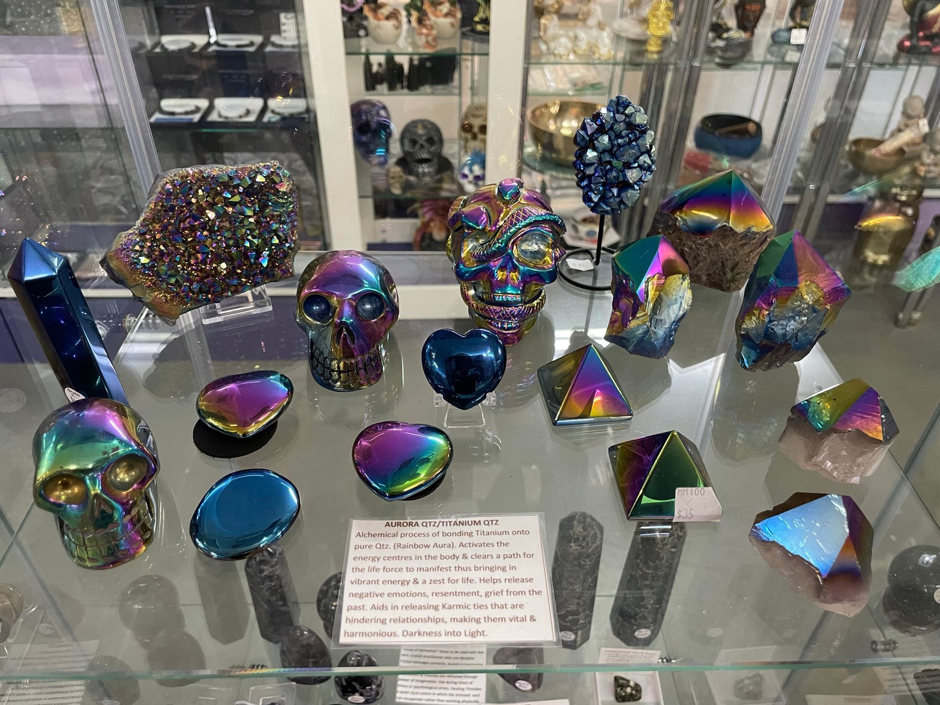 Aurora Quartz  Display— Crystal Cauldron In South Mackay, QLD