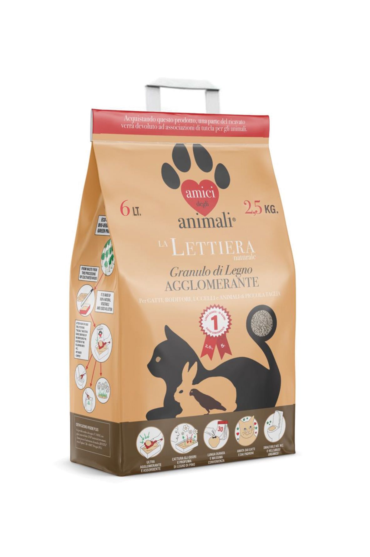 Lettiera in granulo di legno