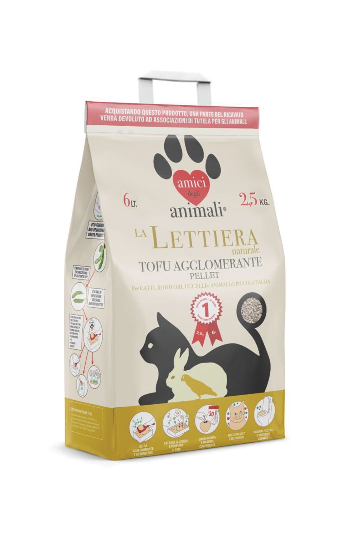 Lettiera in pellet di tofu