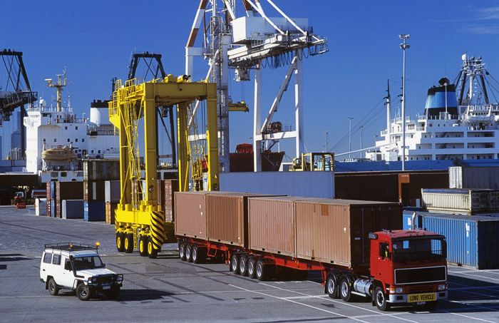 cargo truck in the port