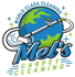 Mel&rsquo;s Carpet Cleaning logo with globe, carpet cleaner wand, and blue-green text