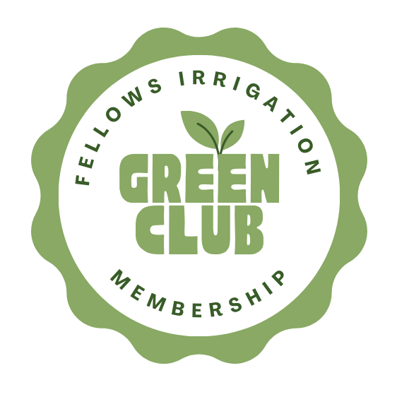 a green circle with the words fellows irrigation green club membership | McKinney, TX | Fellows Irrigation