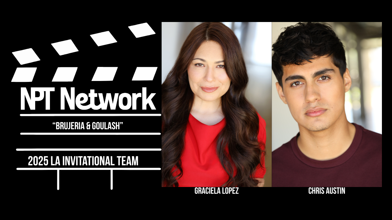 NPT Network graphic with headshots of actors for 2025 LA Invitational Showcase scenes. Acting studio in Bryan, Texas.