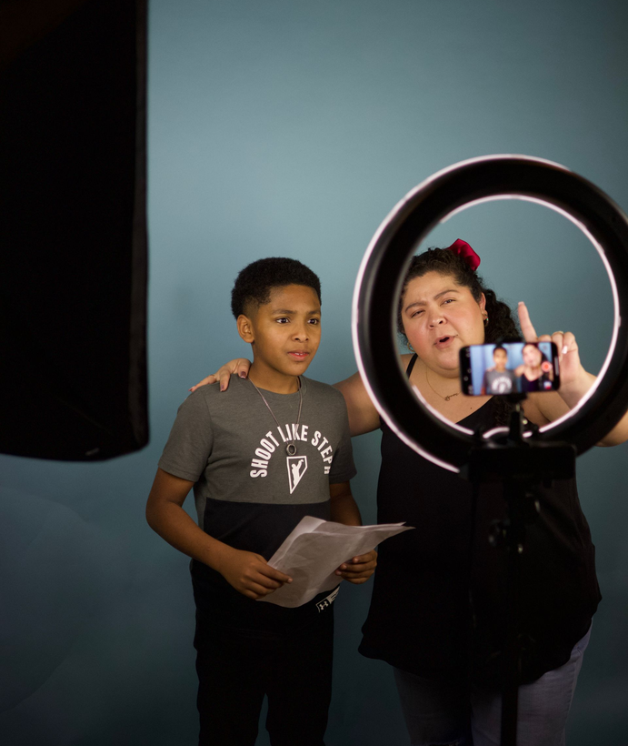 Actor receiving one-on-one acting coaching focused on audition technique, character development, and confidence