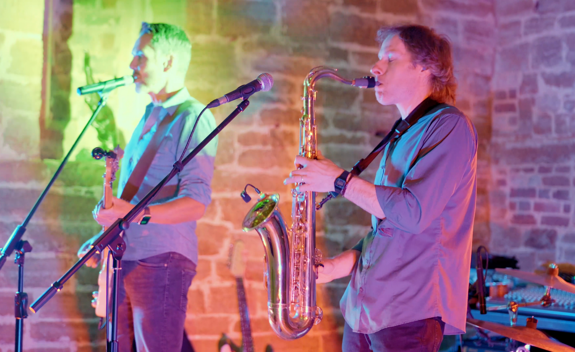 The RockPins saxophone solo at a wedding party