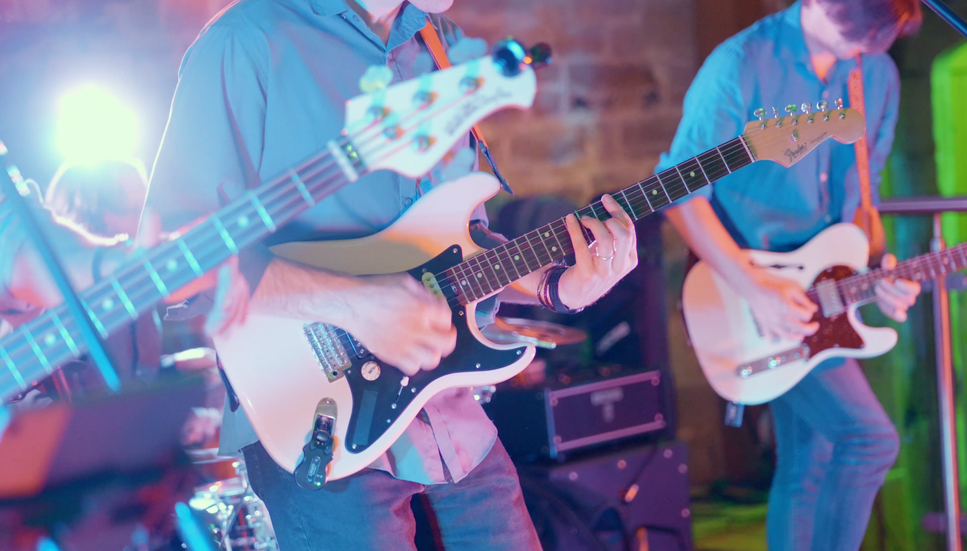 The band playing performing the first dance at a wedding