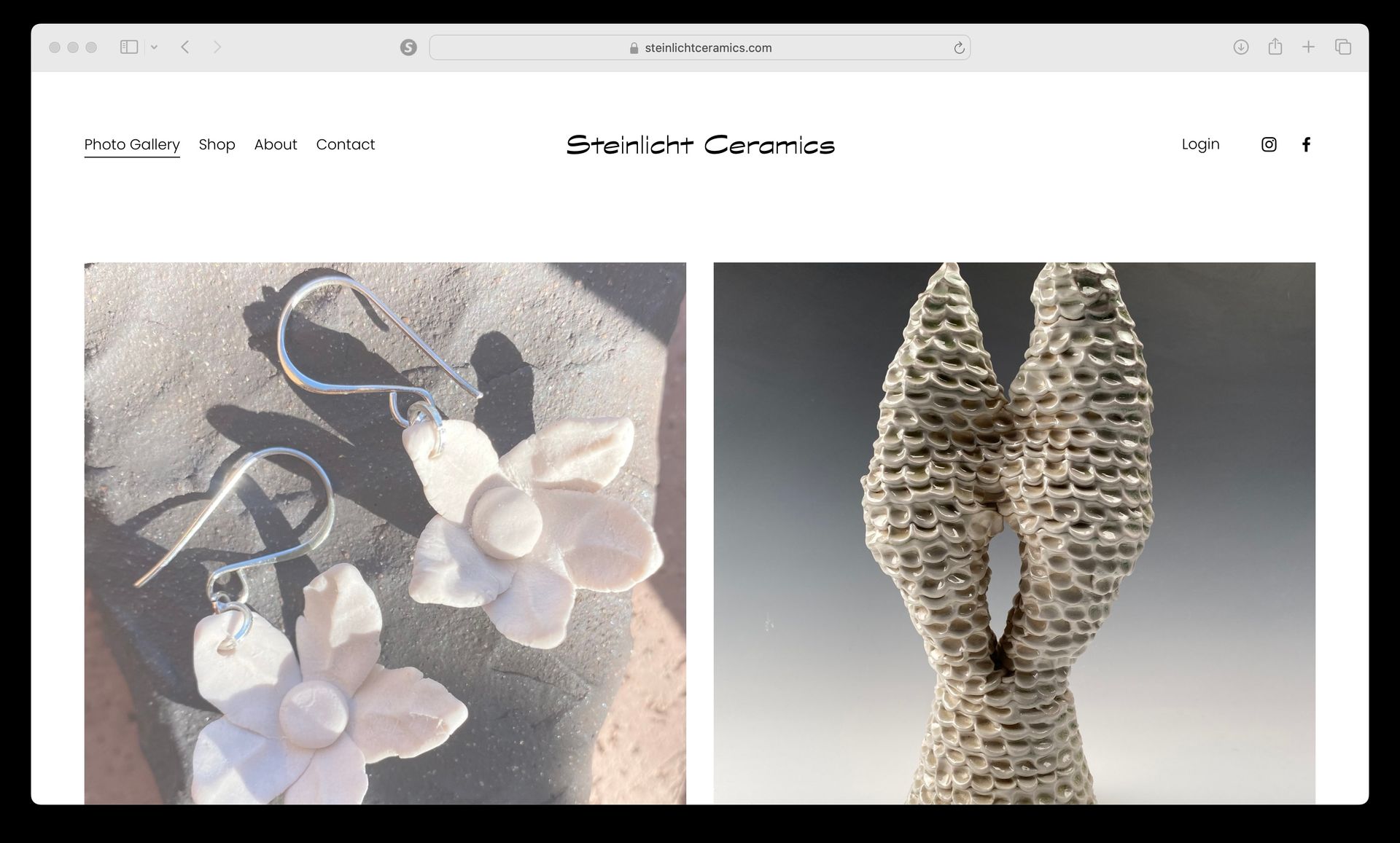 Steinlicht Ceramics Website