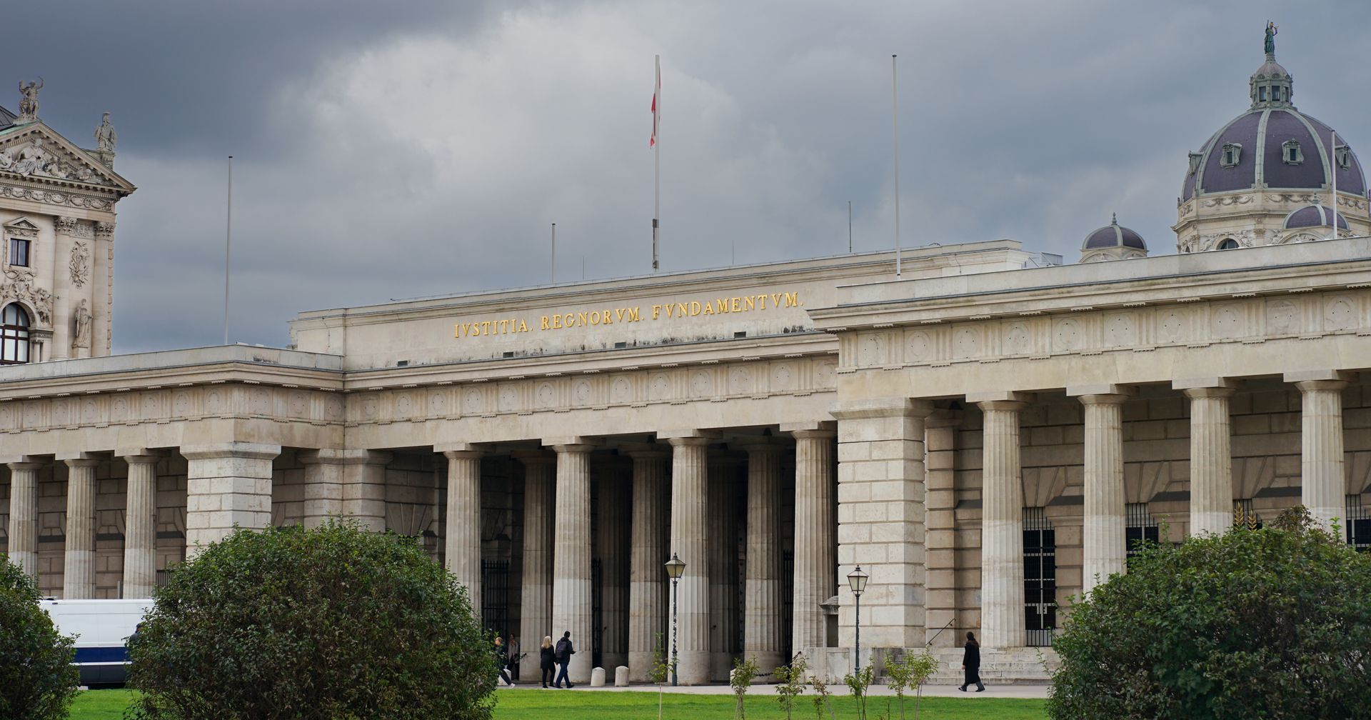 Front view of the Outer Castle Gate and main entrance to Hofburg Palace in Vienna