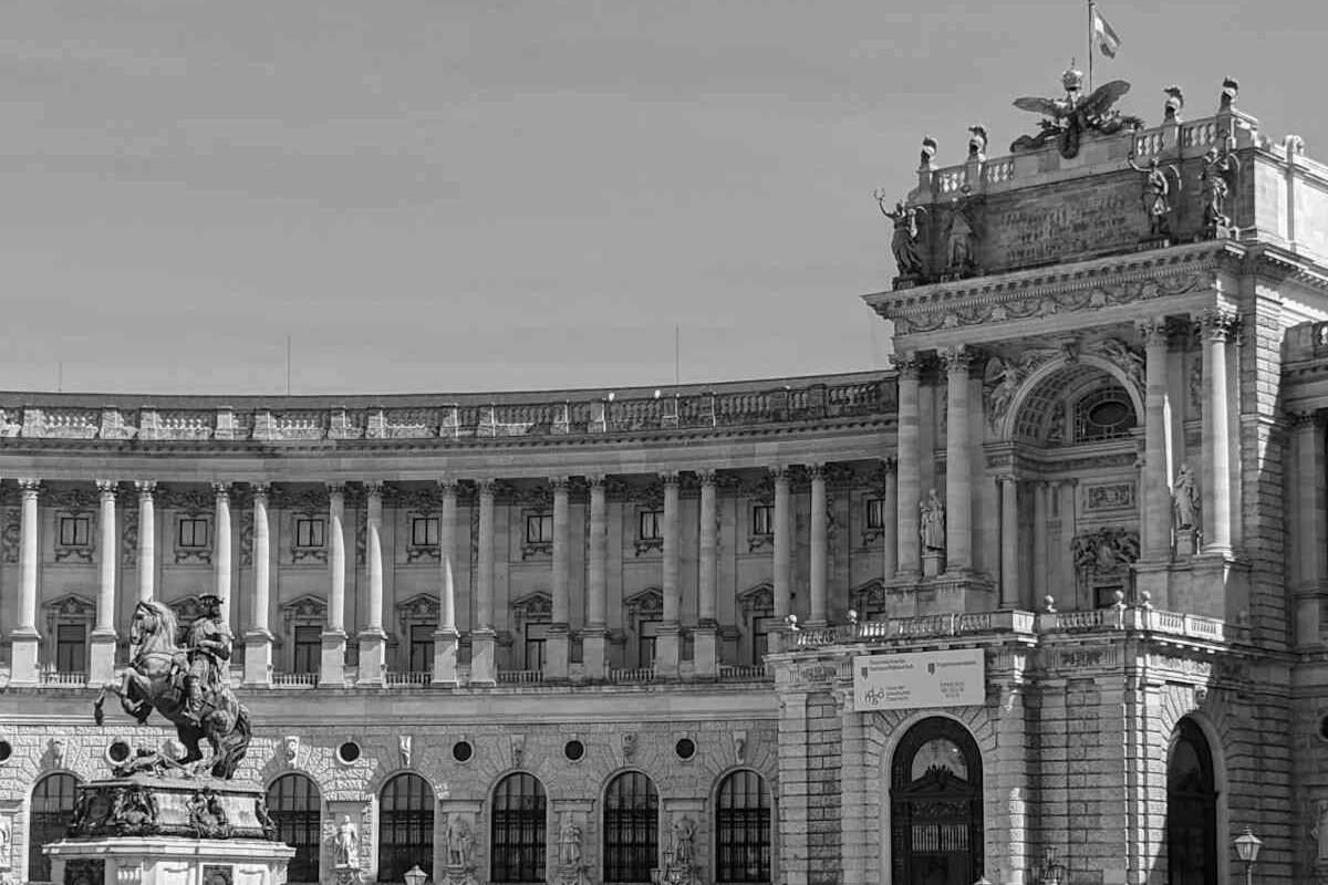 Historic illustration of Hofburg Palace Vienna