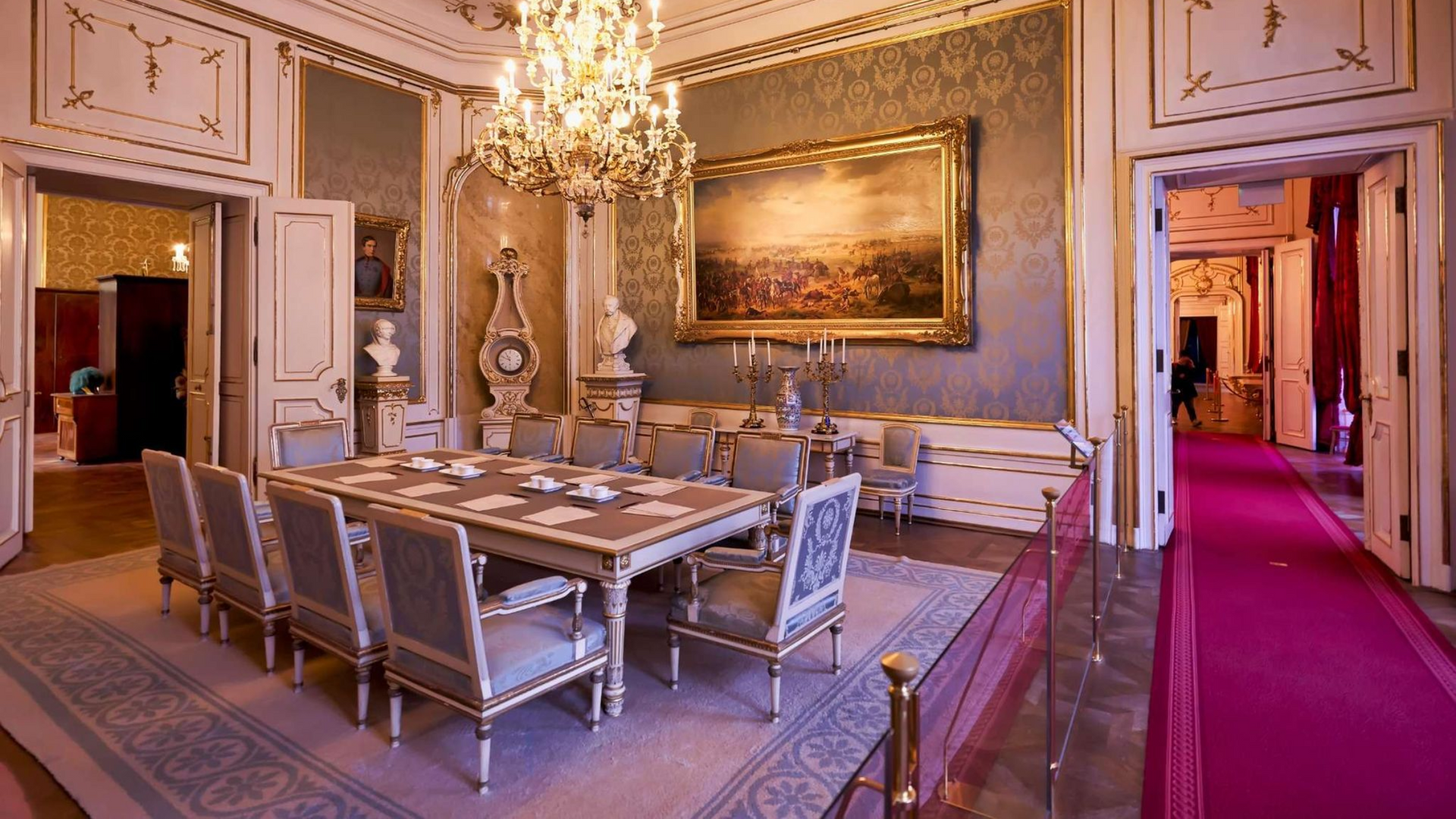 Imperial Aparments exhibits inside Hofburg Palace