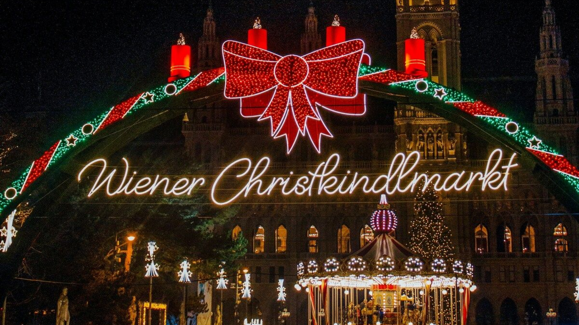 Rathausplatz Viennese Dream Christmas Market stalls Vienna 2025
