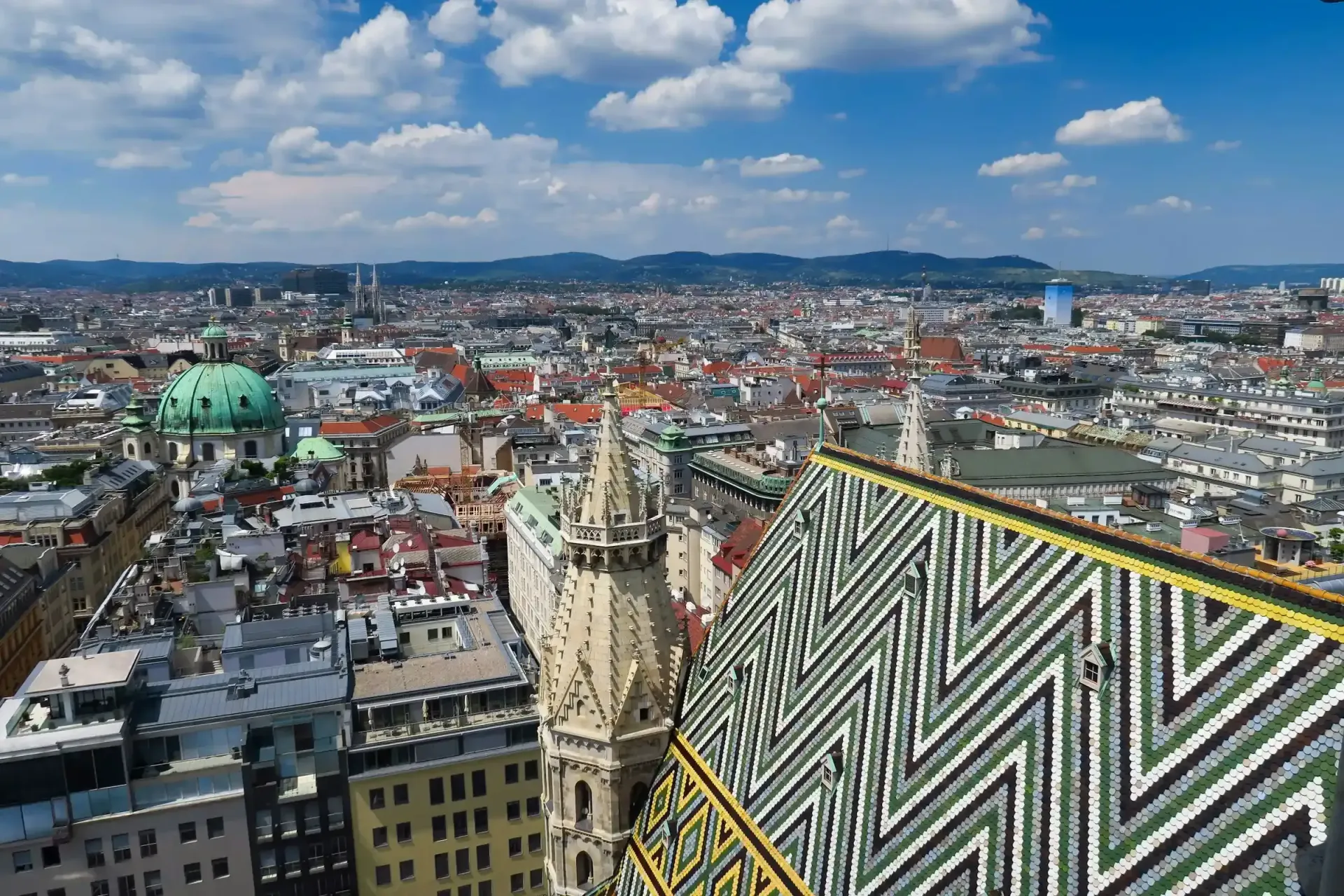 Panoramic view of Vienna from St. Stephen’s Cathedral rooftop – perfect start for a 2-day Vienna iti