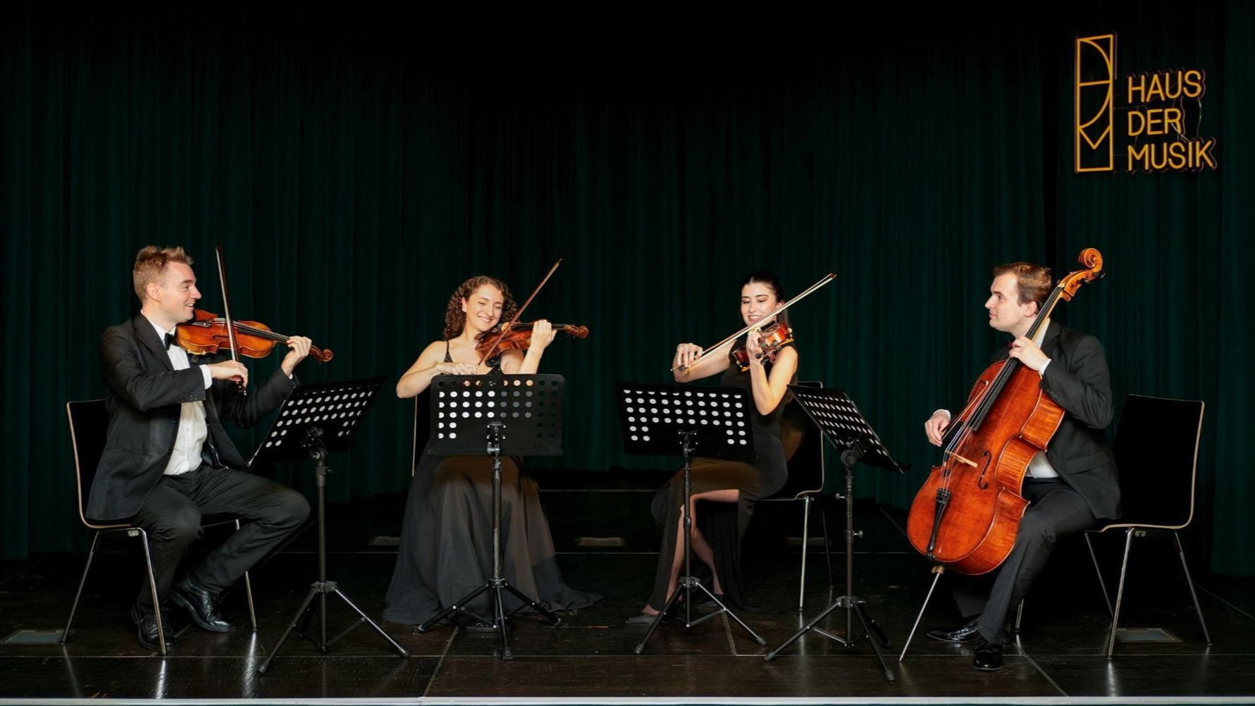 Classical string quartet performance at Haus der Musik in Vienna Viennese Classical Masters Concert at Haus der Musik with string quartet