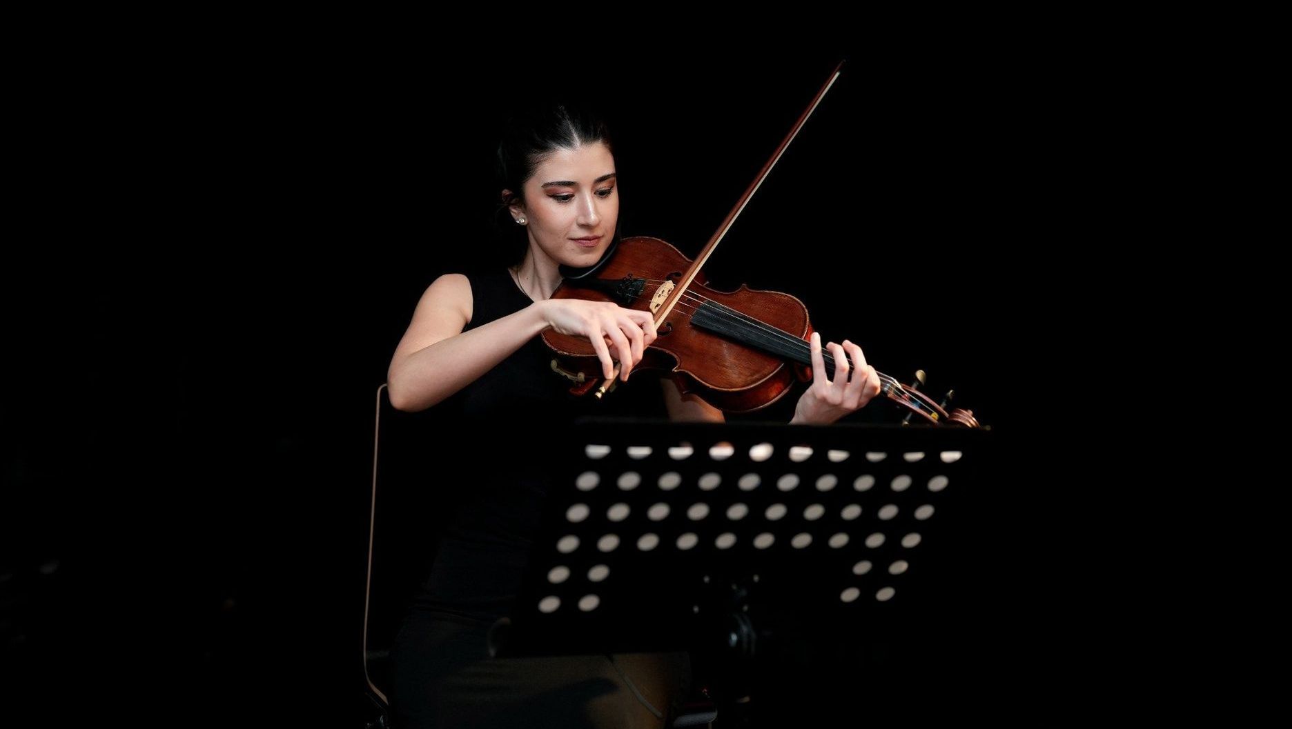 Viennese Classical Masters Concert – violin solo performance Violinist performing at the Viennese Classical Masters Concert, Haus der Musik, Vienna