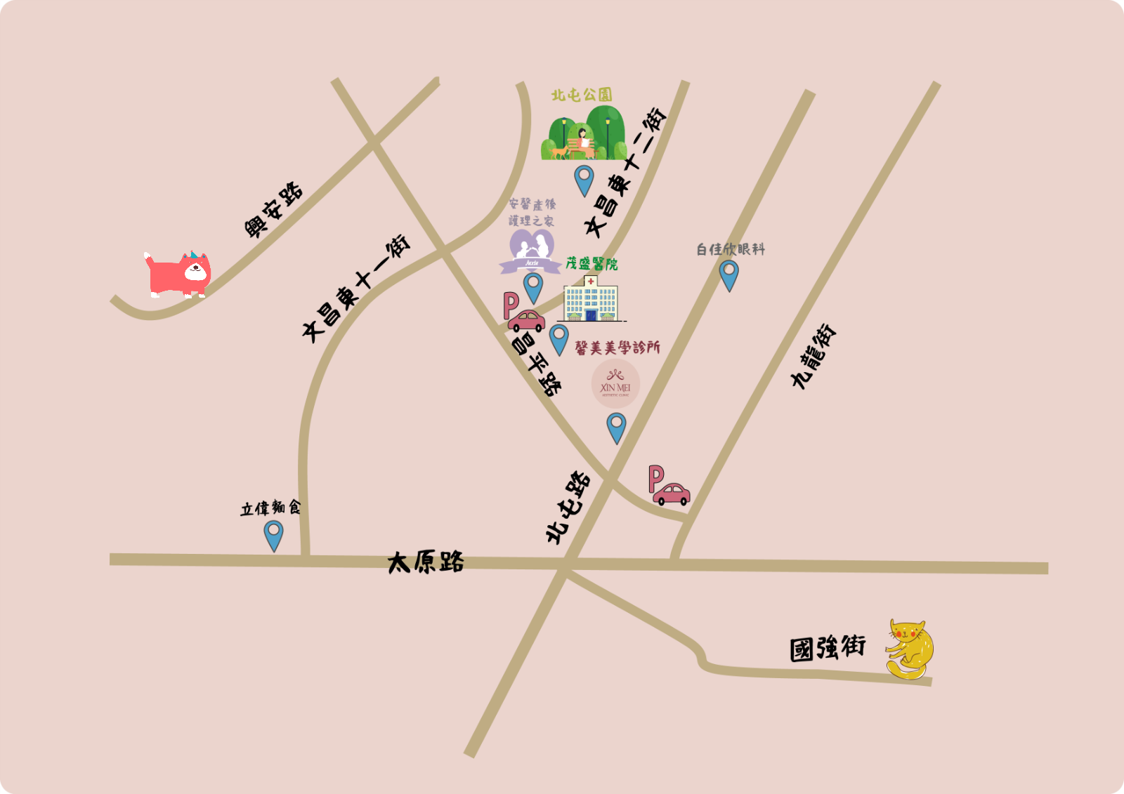 茂盛醫院地下或平面停車場地圖