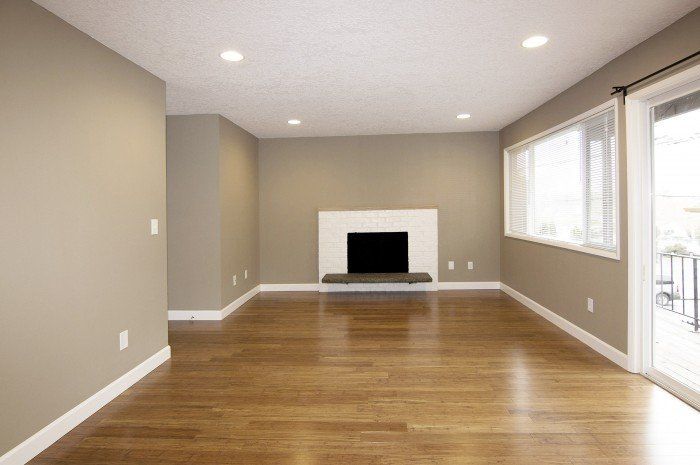 living room with fireplace