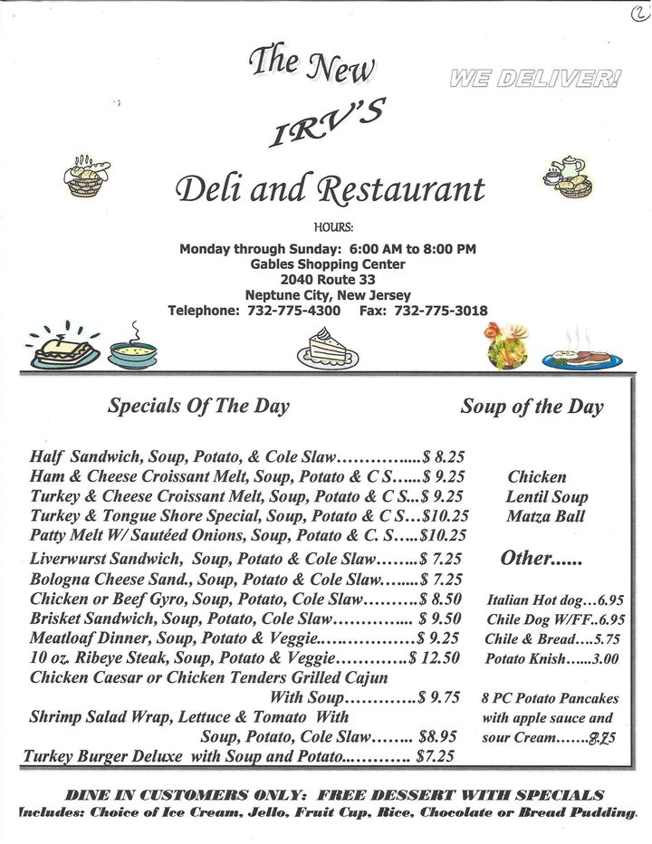Local Restaurant Daily Specials Neptune City, NJ
