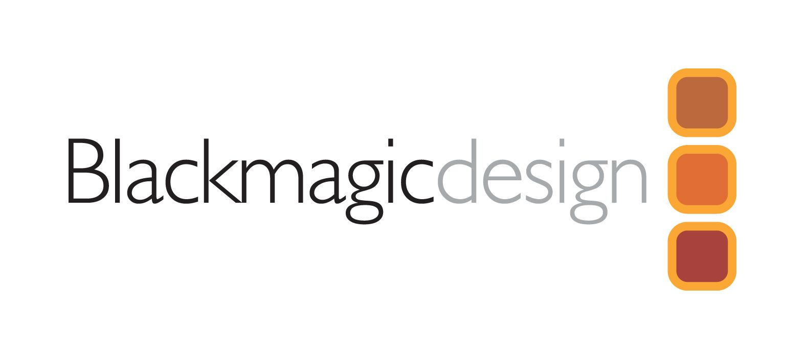 A logo for blackmagicdesign is shown on a white background.