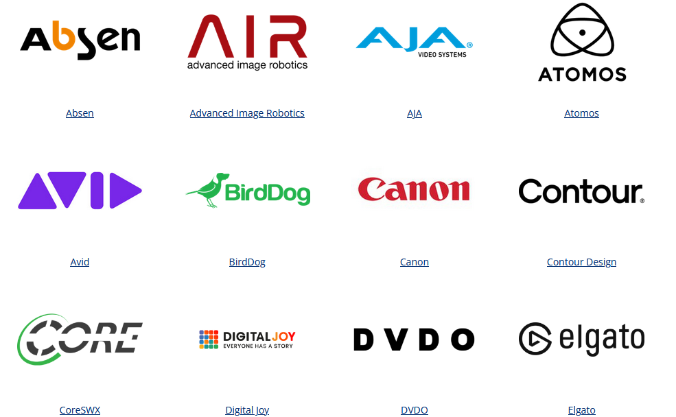 A bunch of logos on a white background including jvc