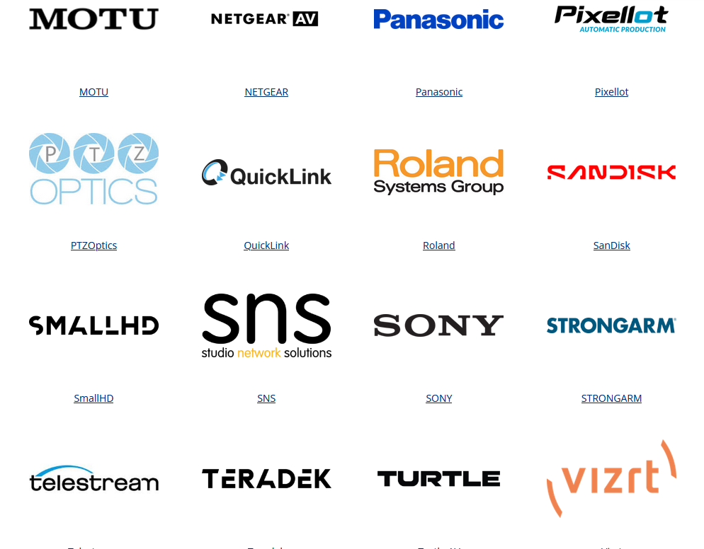A bunch of logos on a white background including jvc