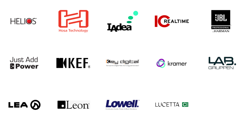 A bunch of logos for different companies on a white background