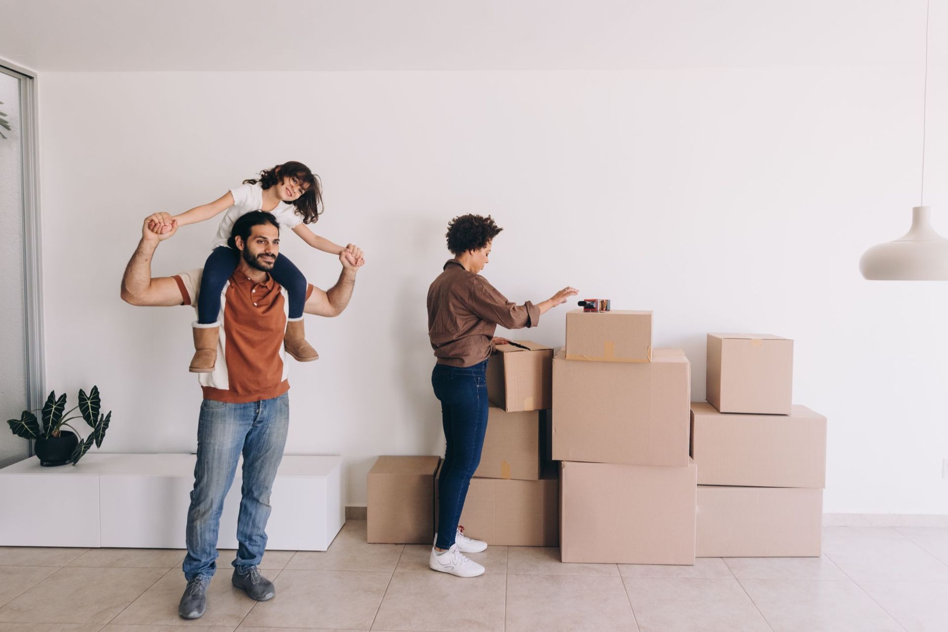 A family is moving into a new home.