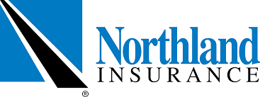 A blue and black logo for northland insurance