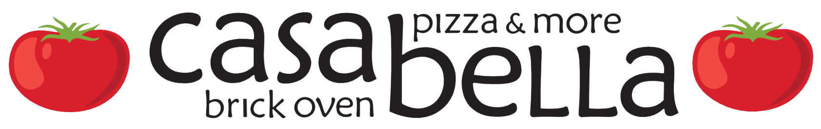 A logo for casabella pizza and more brick oven