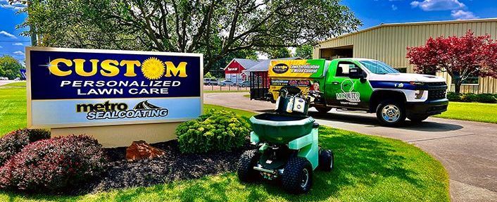 Custom Personalized Lawn Care sign and truck