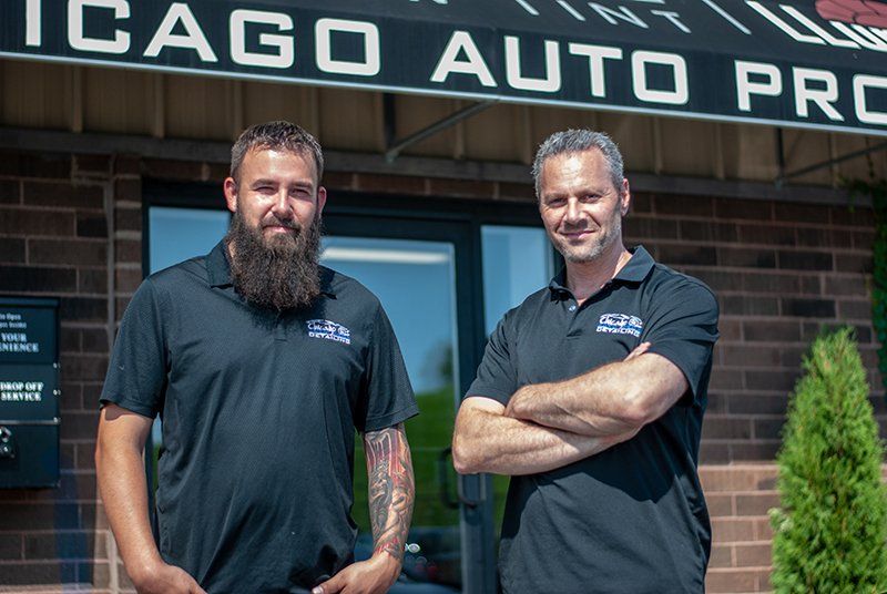 Greg & Jason at Chicago Auto Pros Entrance