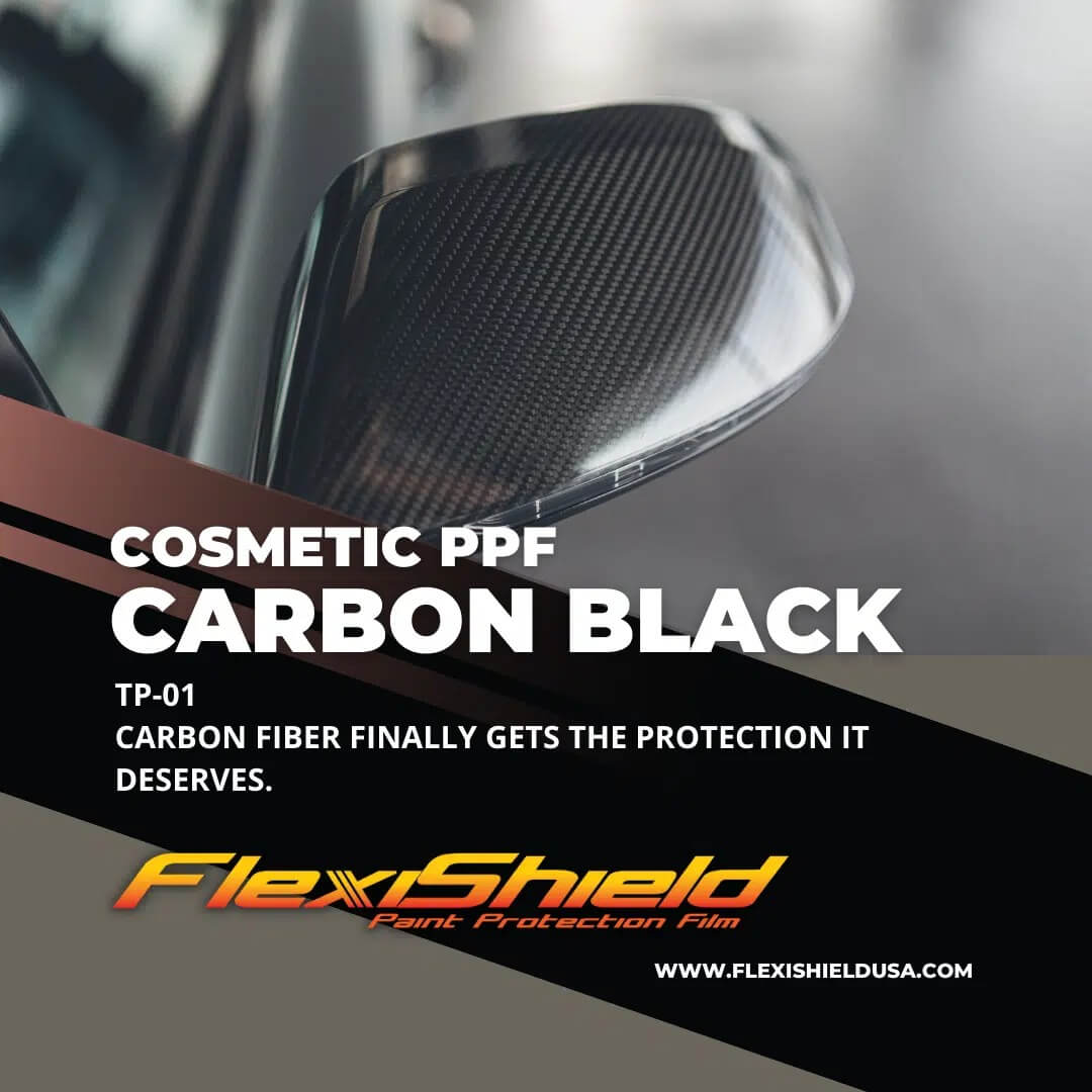 An ad for cosmetic ppf carbon black flexshield