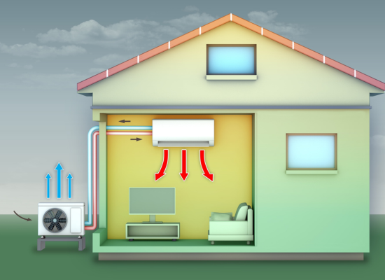 Heat pump diagram showing basic design in Denver, Colorado home