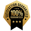 satisfaction 100% guaranteed gold and black icon