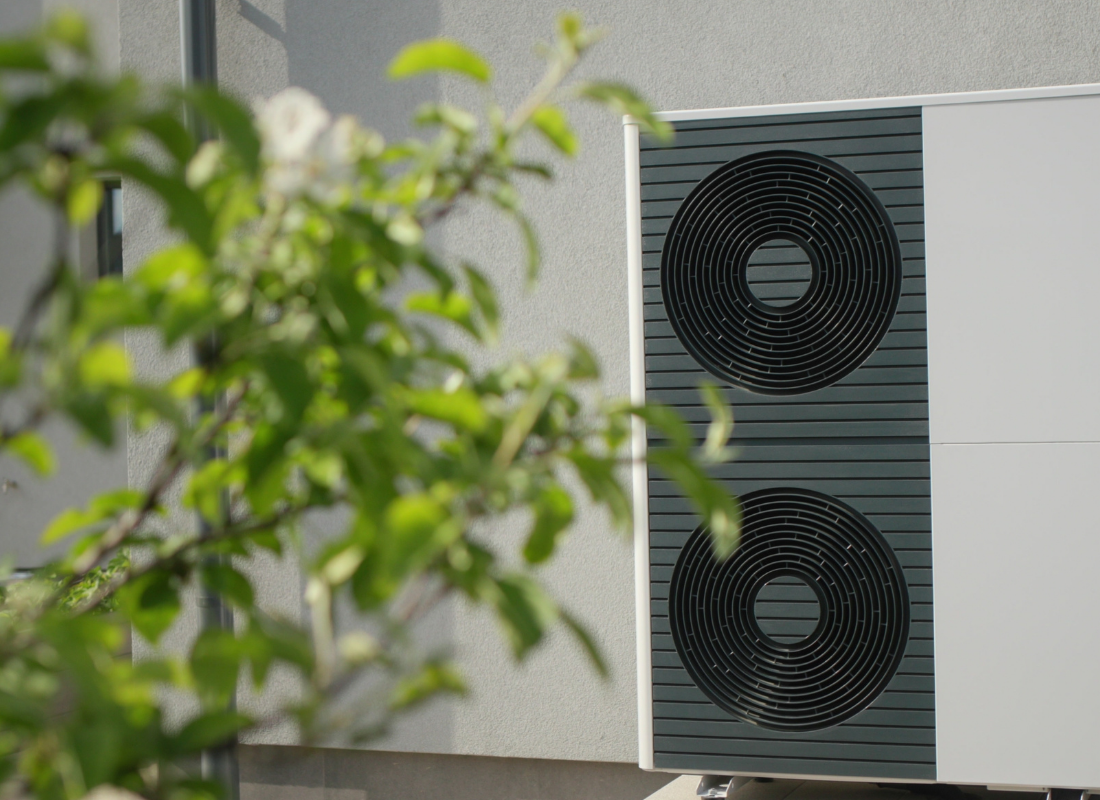 double heat pump unit installed outside modern denver home