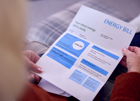 Energy bill showing $366.89 - an increase from the previous due to an older inefficient heat pump system