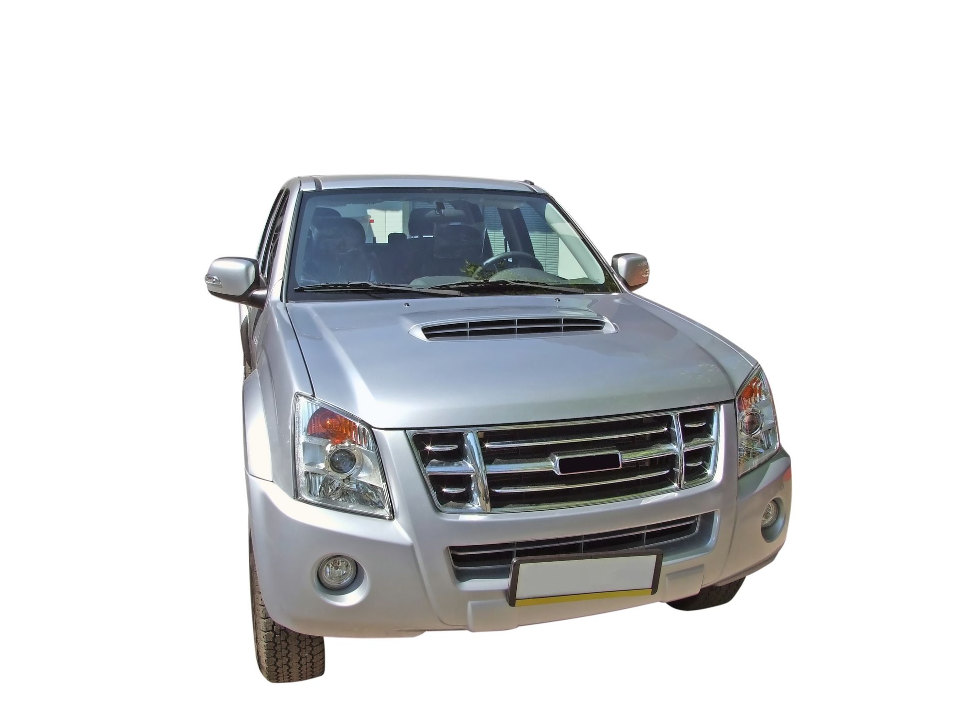 View of a silver SUV truck, showcasing premium truck accessories in style and detail.