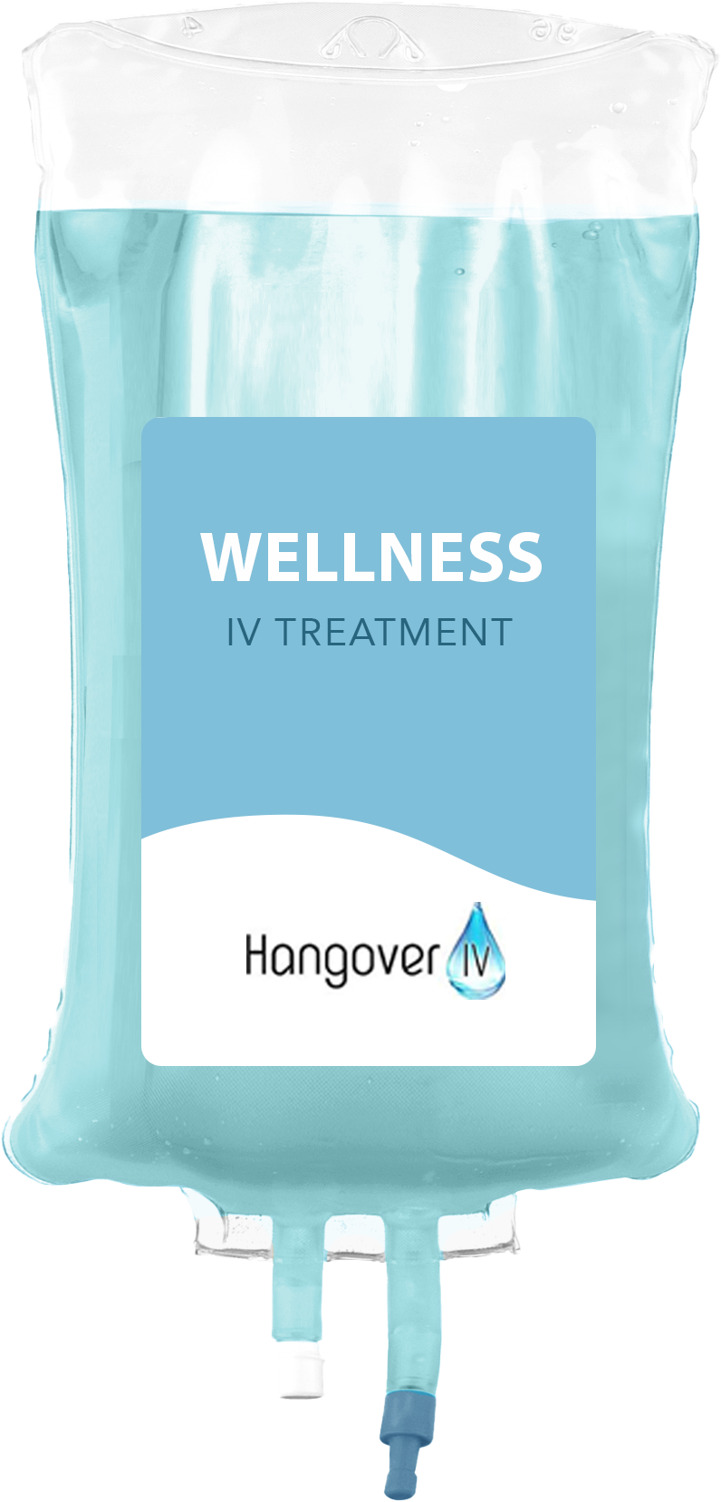 A bag of hangover wellness iv treatment on a white background.